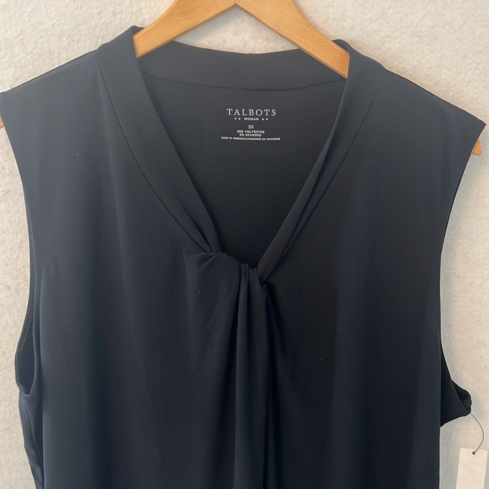 Talbots sleeveless blouse with knotted neckline 3X